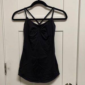Lululemon black tank with built in bra